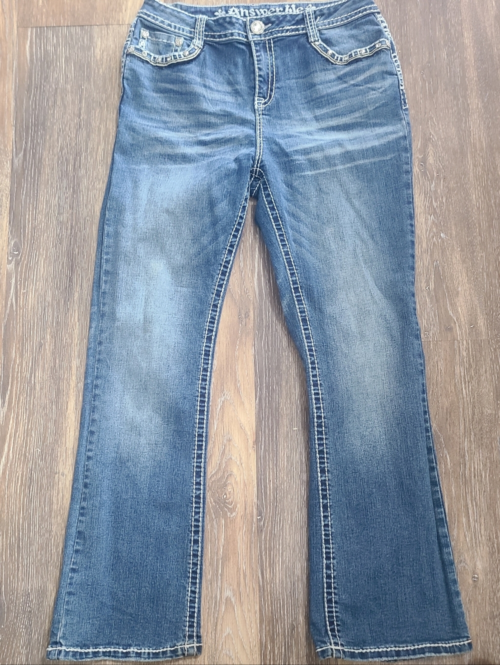 Answer Me Bootcut Embellished Western Style Womens Jeans Size 15